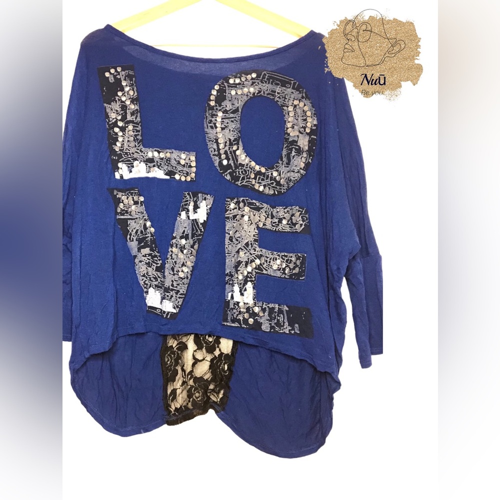 Myth Hi-Low Love Shirt with Back Lace Panel Women’s 1X